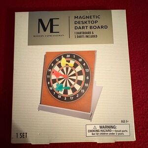 Modern Expressions Magnetic Desktop Dart Board - Black and Brown